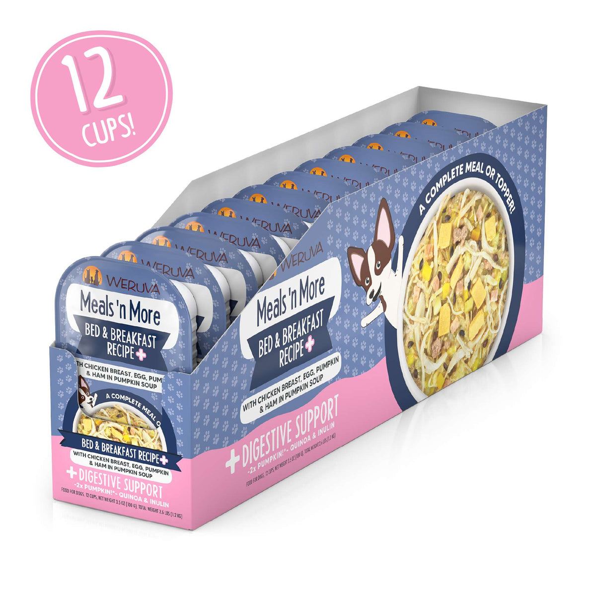 Weruva Meals &#39;n More Bed &amp; Breakfast Recipe+ Chicken, Egg, Pumpkin &amp; Ham Dog Food Cup