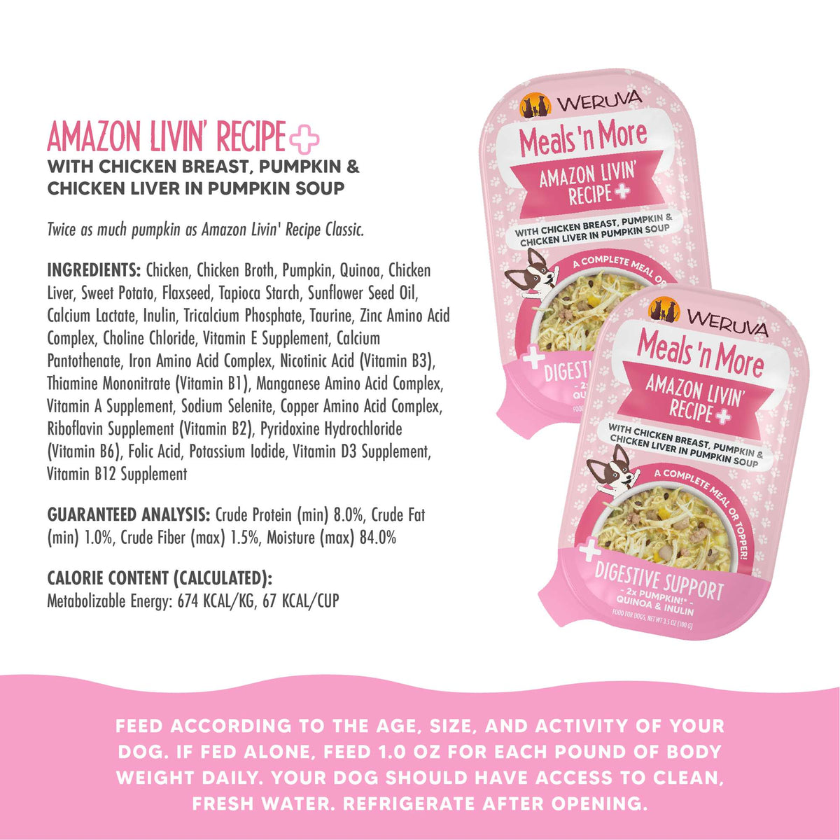 Weruva Meals &#39;n More Amazon Livin&#39; Recipe+ Chicken, Chicken Liver &amp; Pumpkin Dog Food Cup