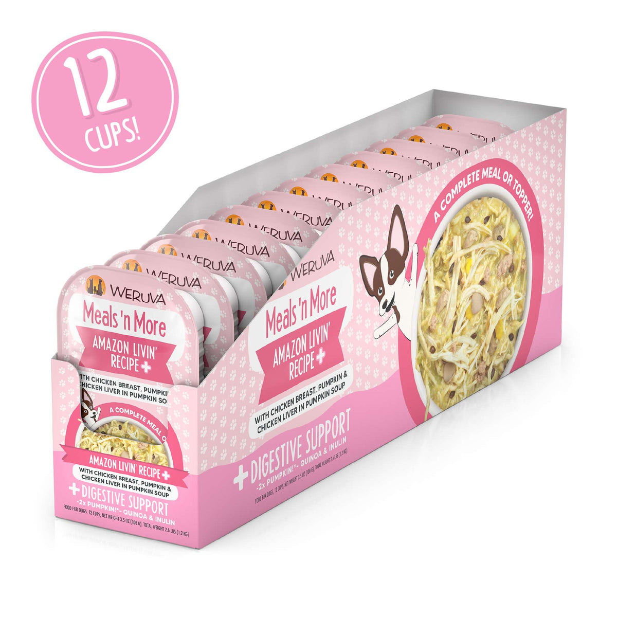 Weruva Meals &#39;n More Amazon Livin&#39; Recipe+ Chicken, Chicken Liver &amp; Pumpkin Dog Food Cup