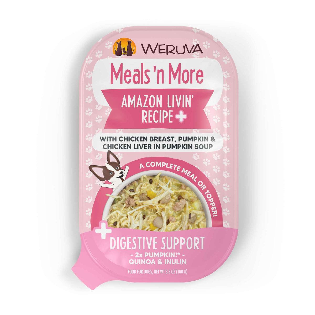 Weruva Meals &#39;n More Amazon Livin&#39; Recipe+ Chicken, Chicken Liver &amp; Pumpkin Dog Food Cup