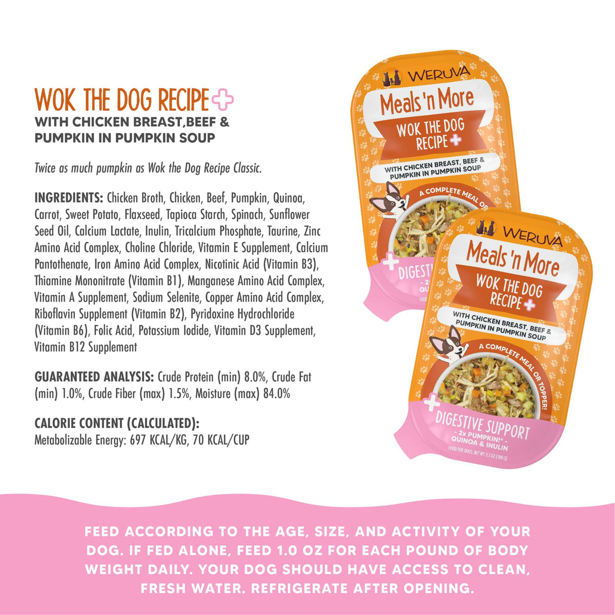 Weruva Meals &#39;n More Wok The Dog Recipe+ Chicken, Beef &amp; Pumpkin Dog Food Cup