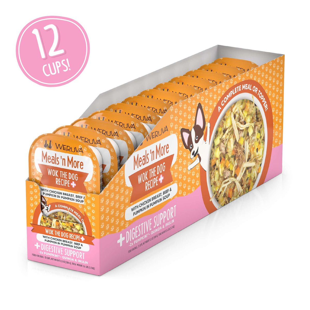 Weruva Meals &#39;n More Wok The Dog Recipe+ Chicken, Beef &amp; Pumpkin Dog Food Cup