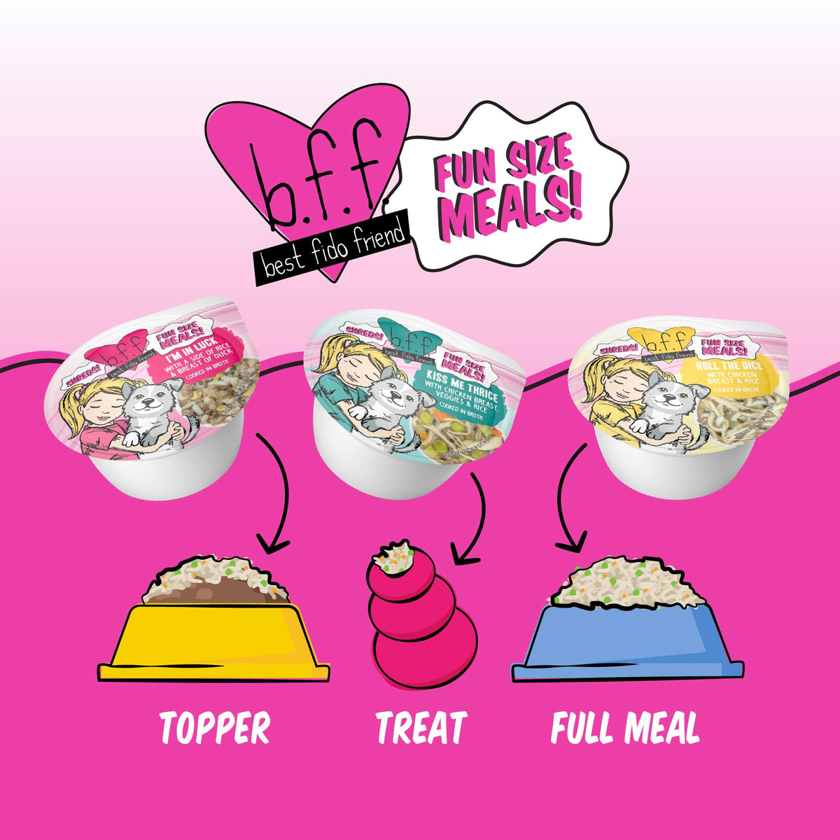 BFF Roll The Dice Chicken &amp; Rice Dog Food Cup