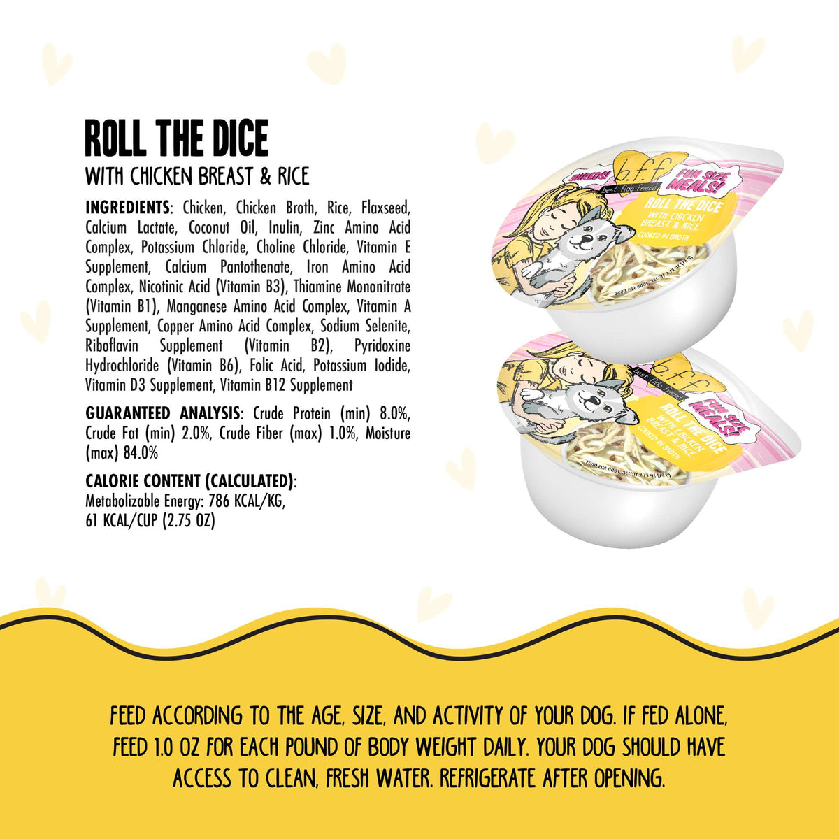 BFF Roll The Dice Chicken &amp; Rice Dog Food Cup