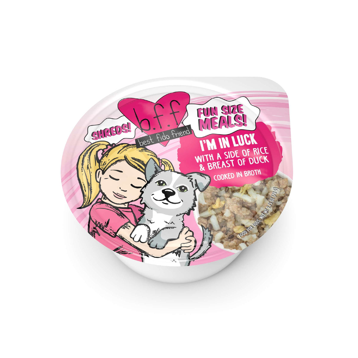 BFF I&#39;m In Luck Rice &amp; Duck Dog Food Cup