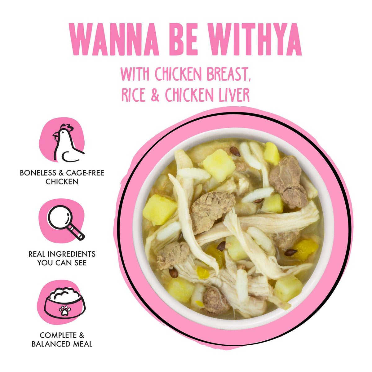 BFF Wanna Be Withya Chicken Dog Food Cup