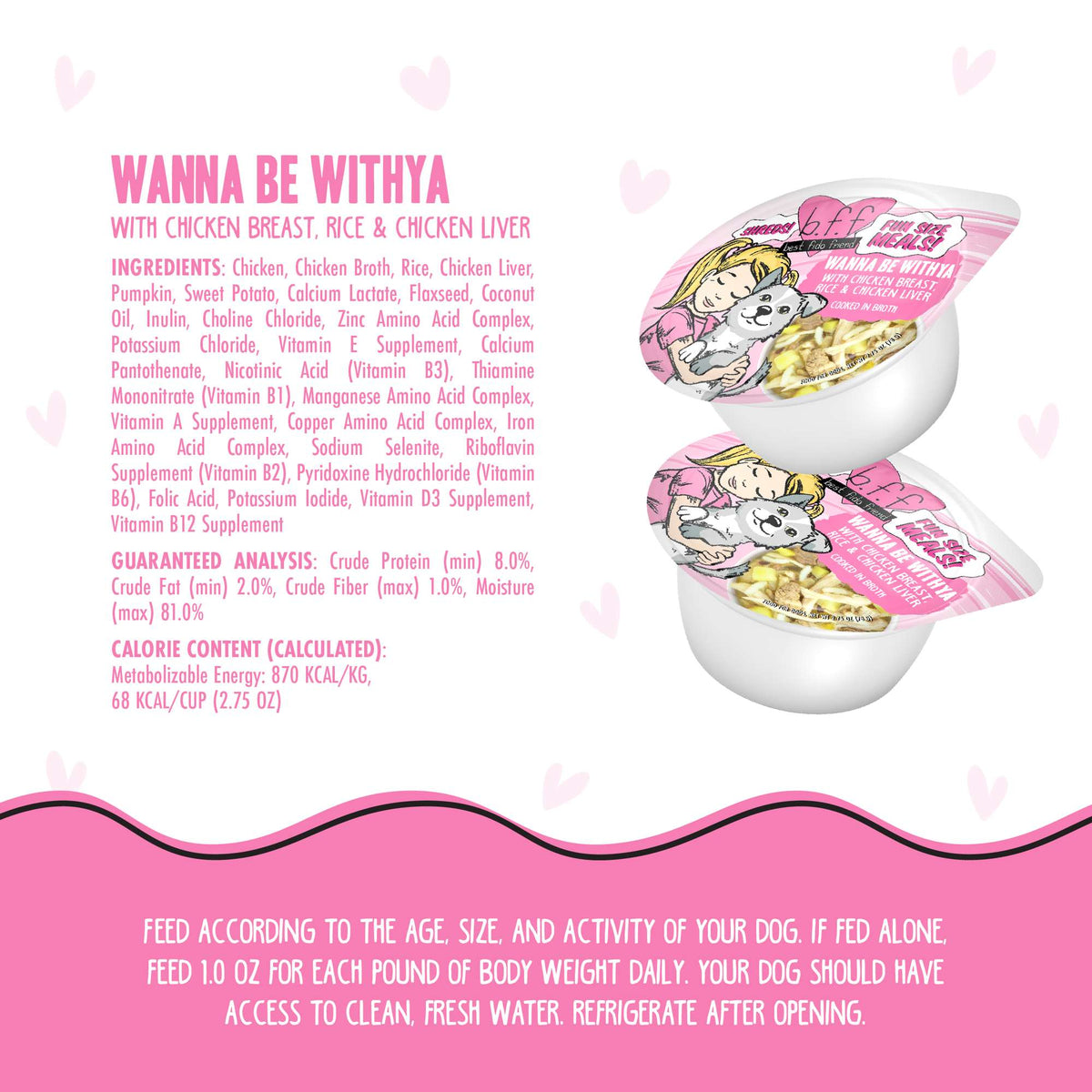 BFF Wanna Be Withya Chicken Dog Food Cup