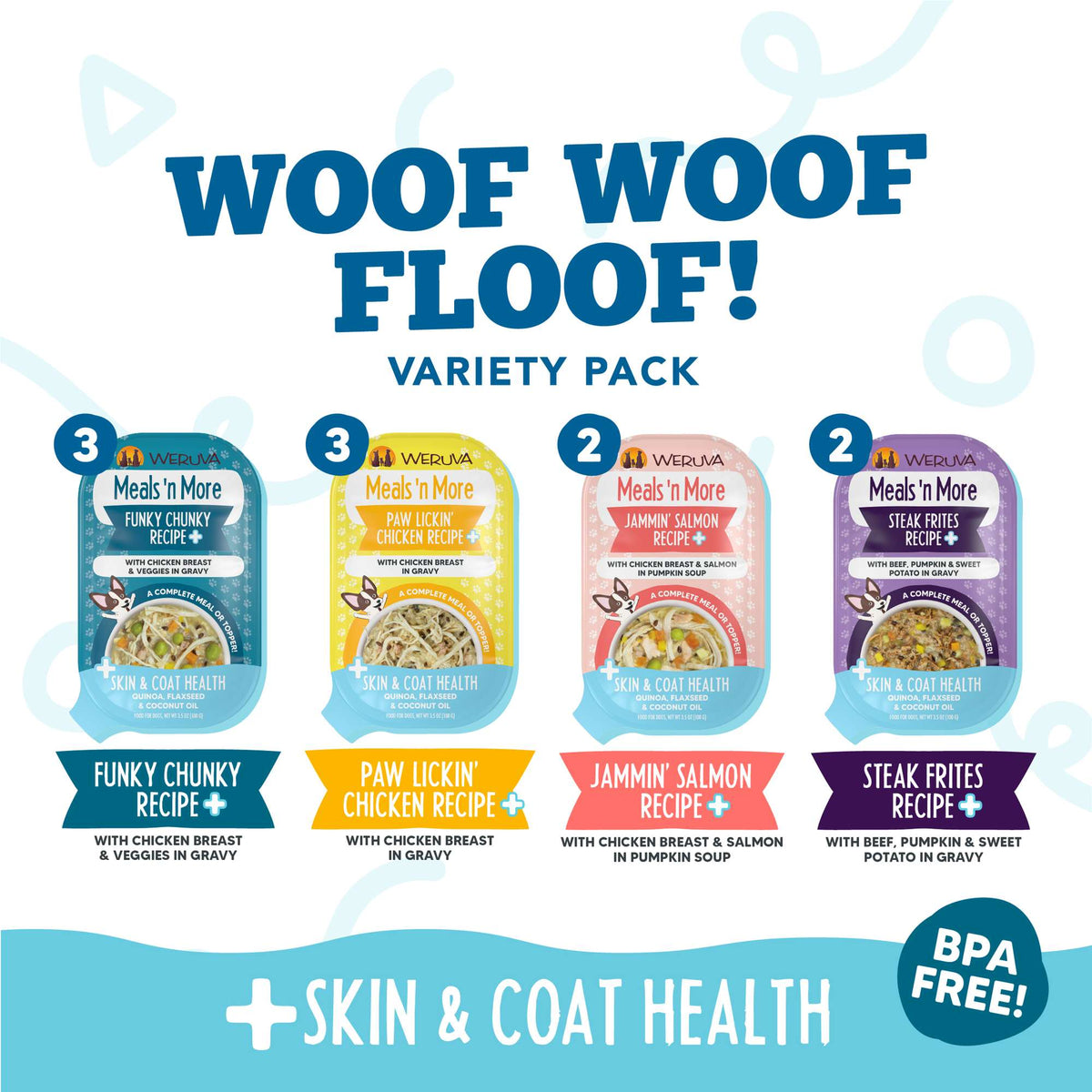 Weruva Meals &#39;n More Woof  Woof Floof! Variety Pack Dog Food Cups