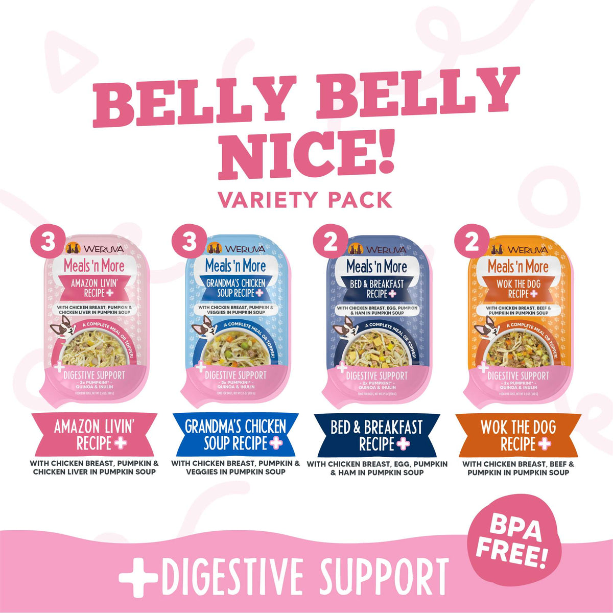 Weruva Meals &#39;n More Belly Belly Nice! Variety Pack Dog Food Cups