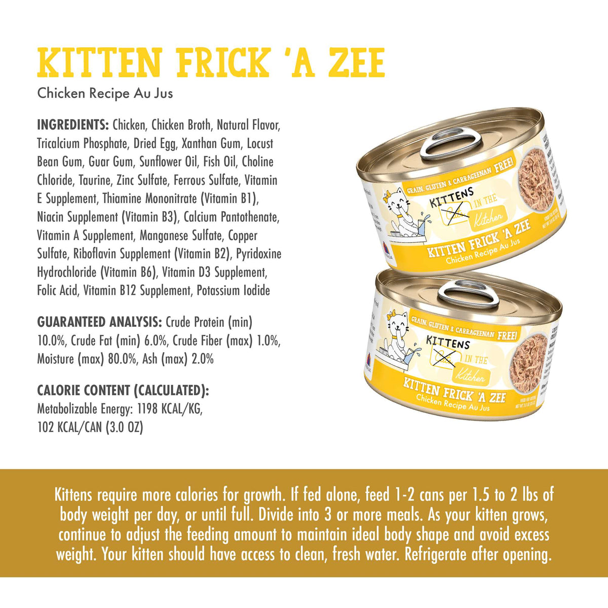 Cats In the Kitchen Kitten Frick &#39;A Zee Chicken Canned Food