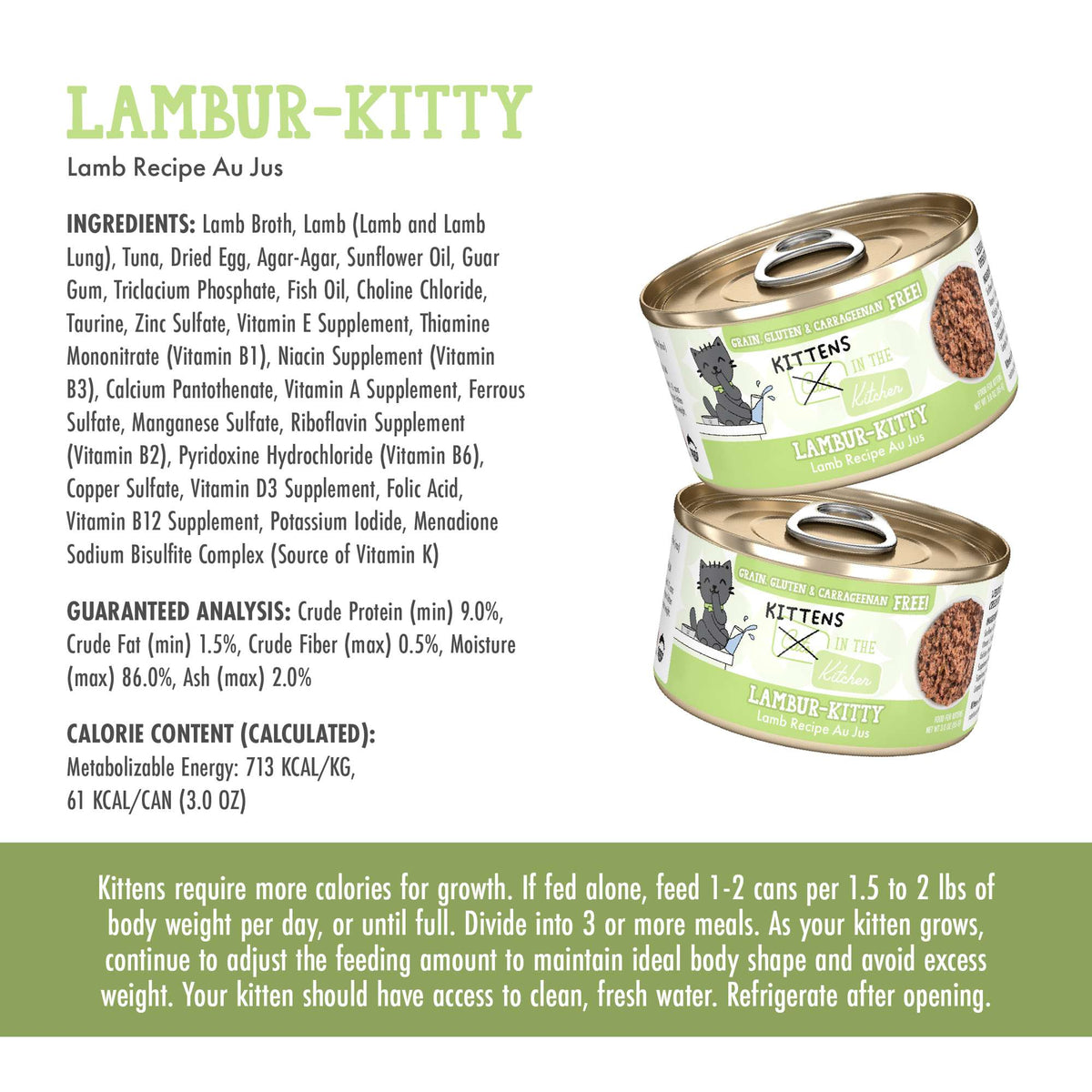 Cats In the Kitchen Kitten Lambur-Kitty Lamb Canned Food
