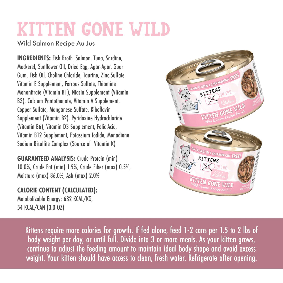Cats In the Kitchen Kittens Gone Wild Salmon Canned Food