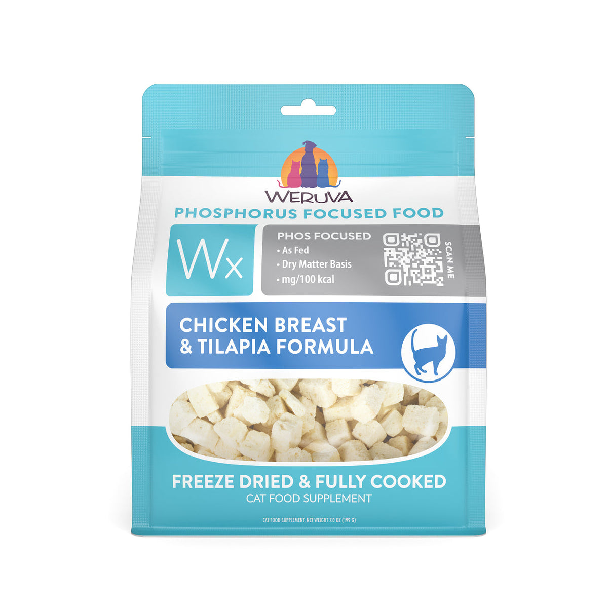 Weruva Wx Phos Focused Freeze Dried Chicken Breast &amp; Tilapia Formula Cat Food Topper