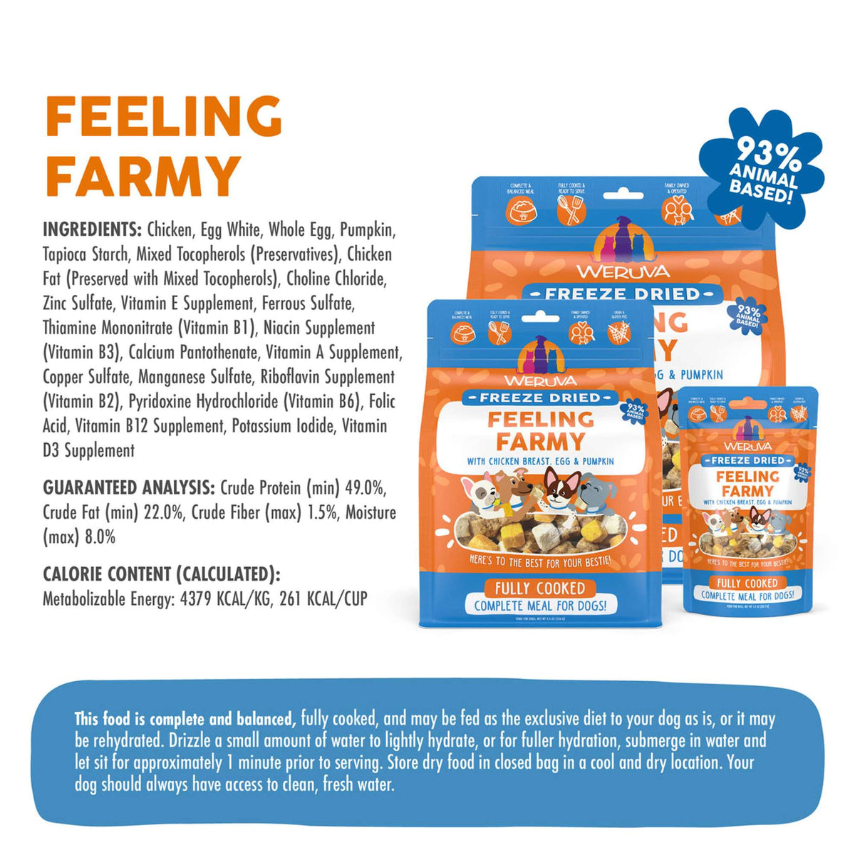 Weruva Freeze Dried Feeling Farmy with Chicken Breast, Egg &amp; Pumpkin Dog Food