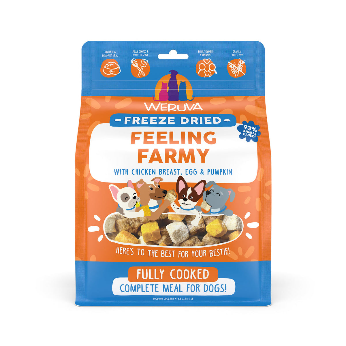 Weruva Freeze Dried Feeling Farmy with Chicken Breast, Egg &amp; Pumpkin Dog Food