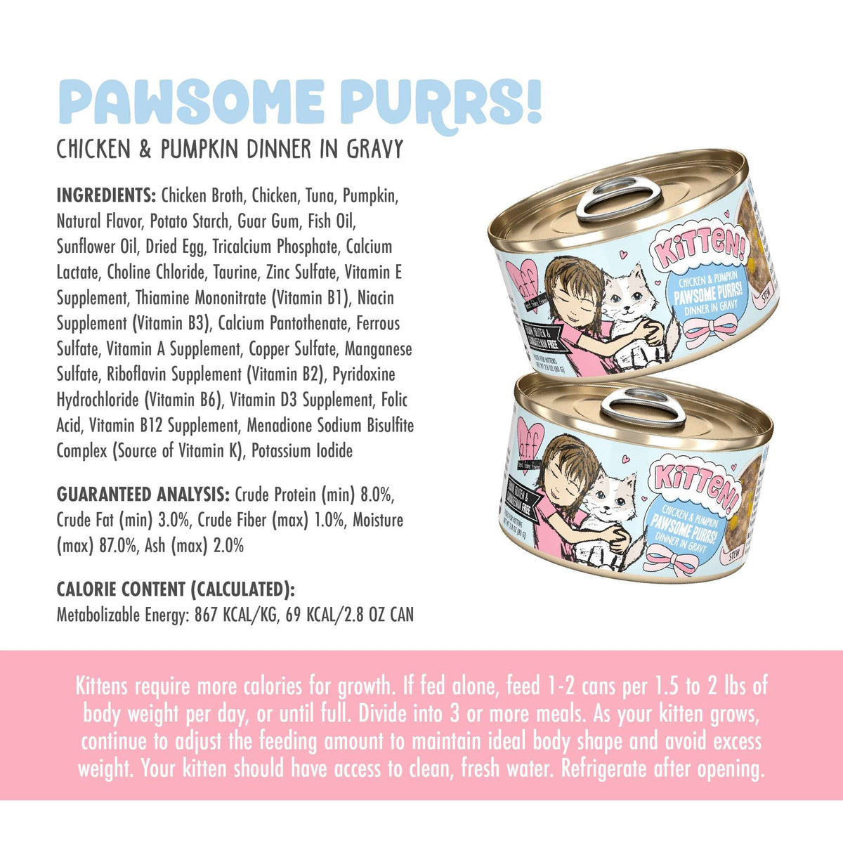 BFF Kitten! Chicken and Pumpkin Pawsome Purrs! Canned Cat Food