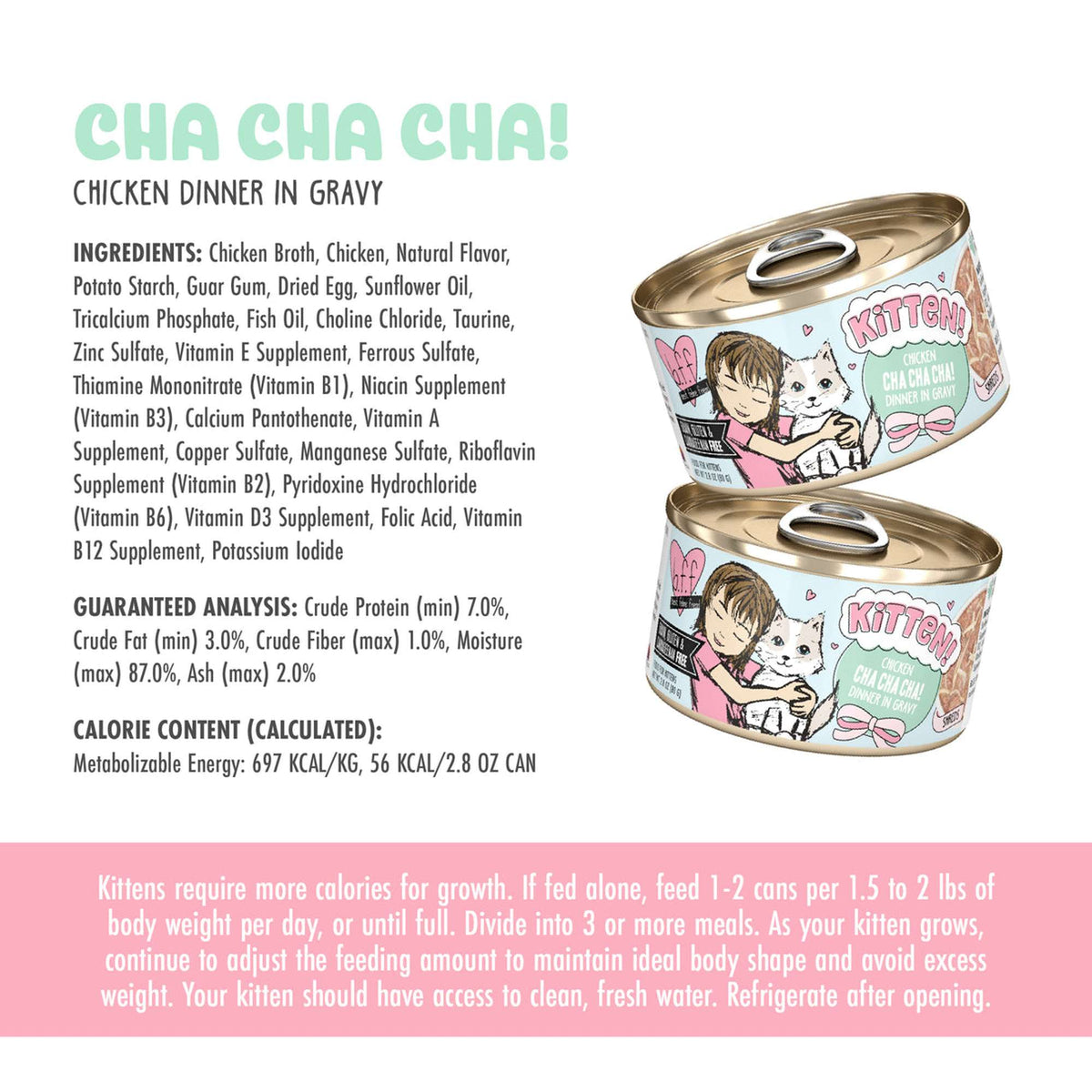 BFF Kitten! Chicken Cha Cha Cha! Dinner in Gravy Canned Cat Food