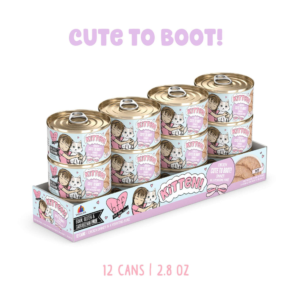BFF Kitten! Chicken Cute to Boot! Dinner in Hydrating Purée Canned Cat Food