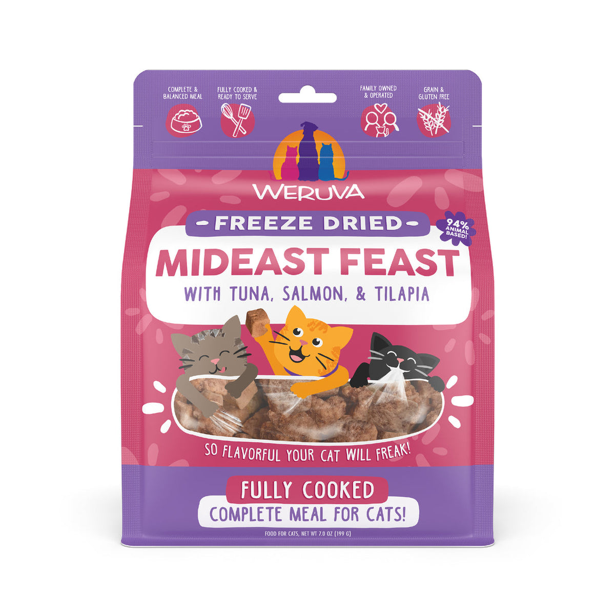 Weruva Freeze-Dried Mideast Feast with Tuna, Salmon &amp; Tilapia Cat Food