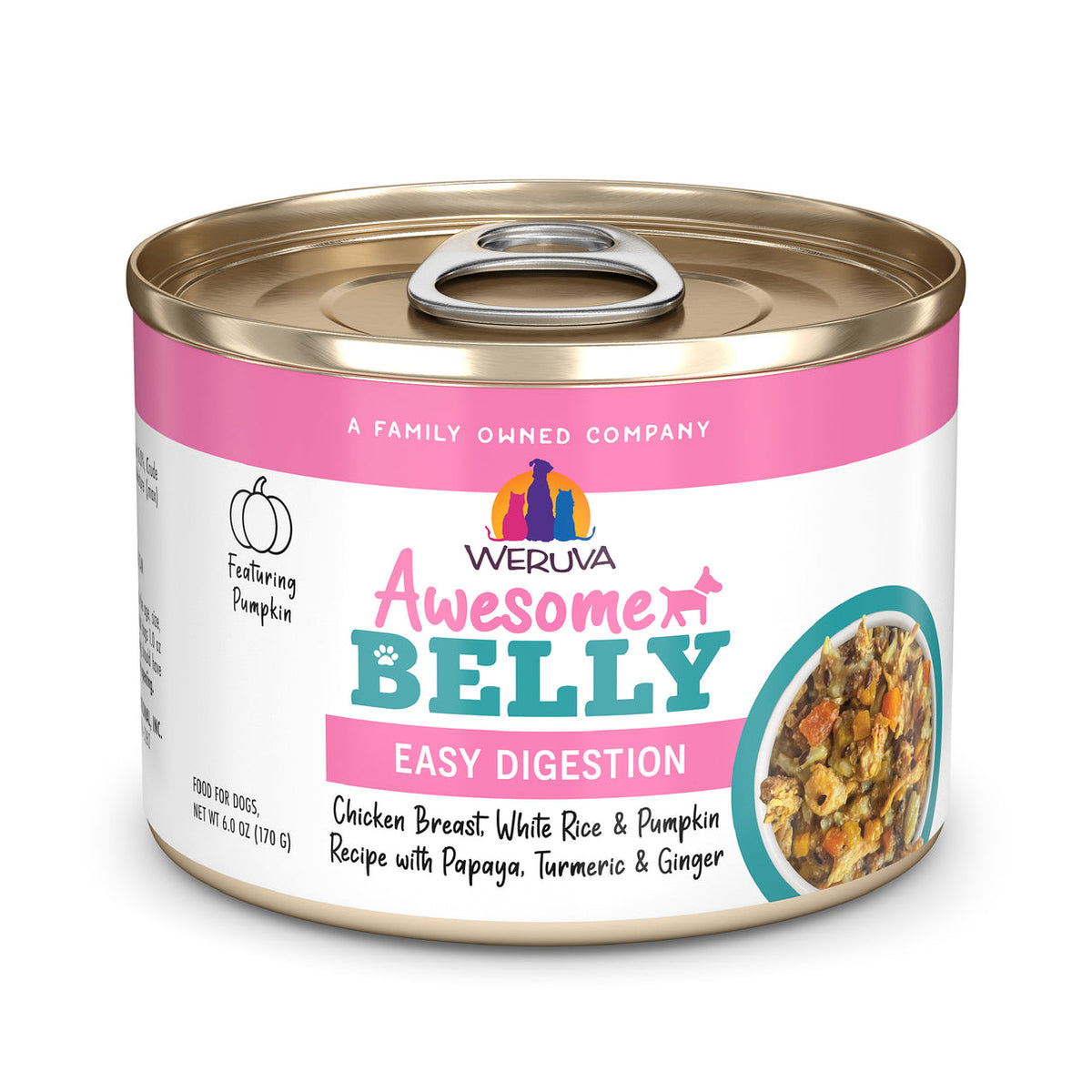 Weruva Awesome Belly Chicken Breast, White Rice &amp; Pumpkin Recipe with Papaya, Turmeric &amp; Ginger Canned Dog Food