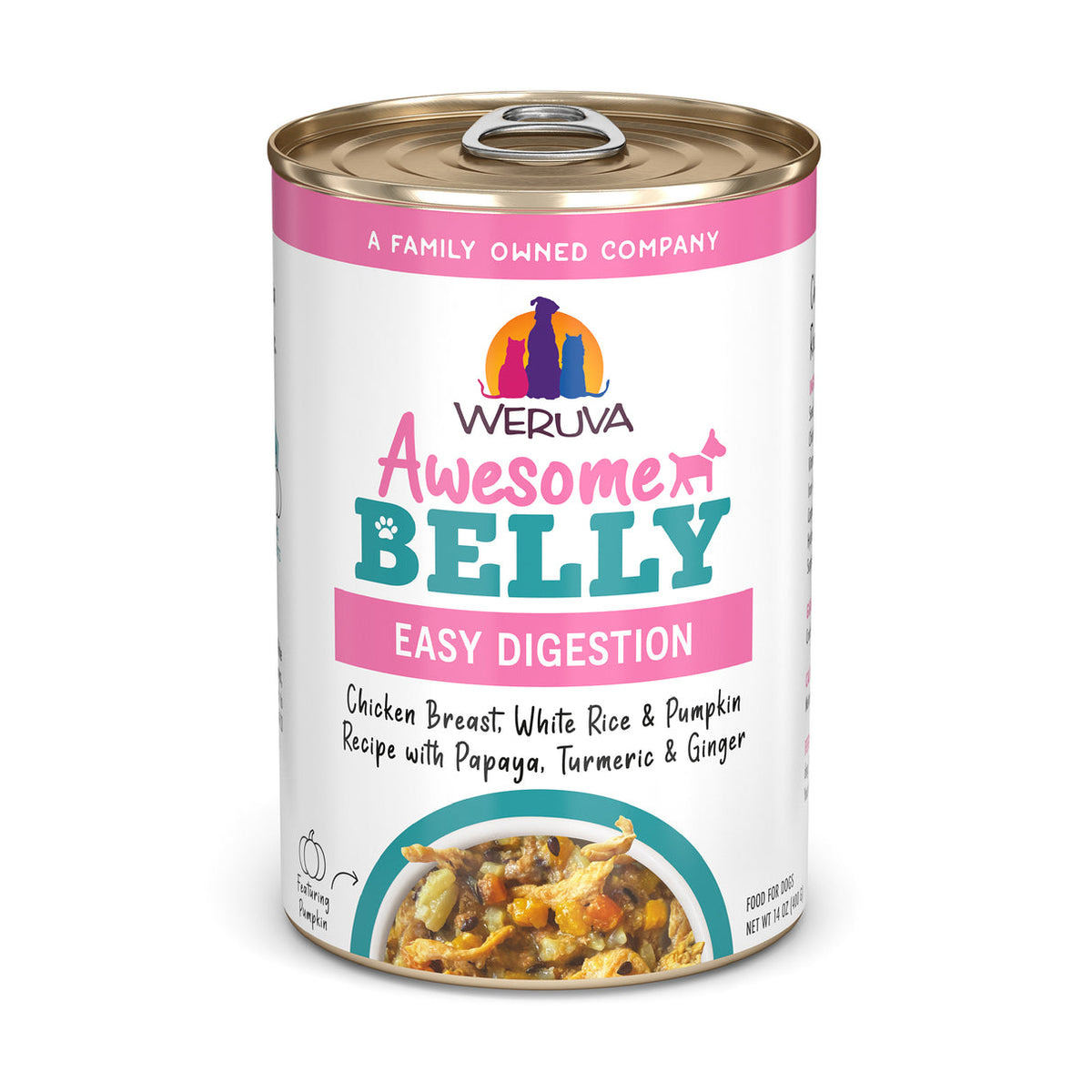 Weruva Awesome Belly Chicken Breast, White Rice &amp; Pumpkin Recipe with Papaya, Turmeric &amp; Ginger Canned Dog Food