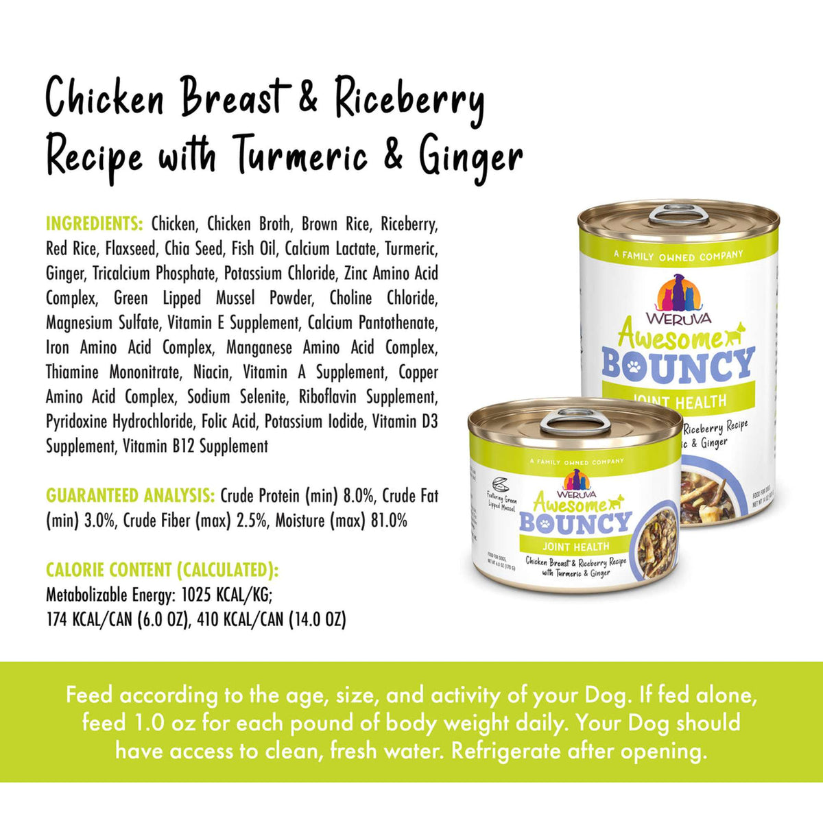 Weruva Awesome Bouncy Joint Health Chicken Breast &amp; Riceberry Recipe with Turmeric &amp; Ginger Canned Dog Food