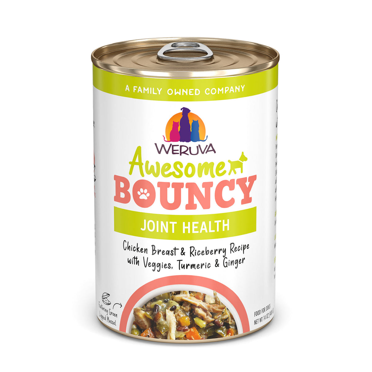 Weruva Awesome Bouncy Joint Health Chicken Breast &amp; Riceberry Recipe with Veggies, Turmeric &amp; Ginger Canned Dog Food