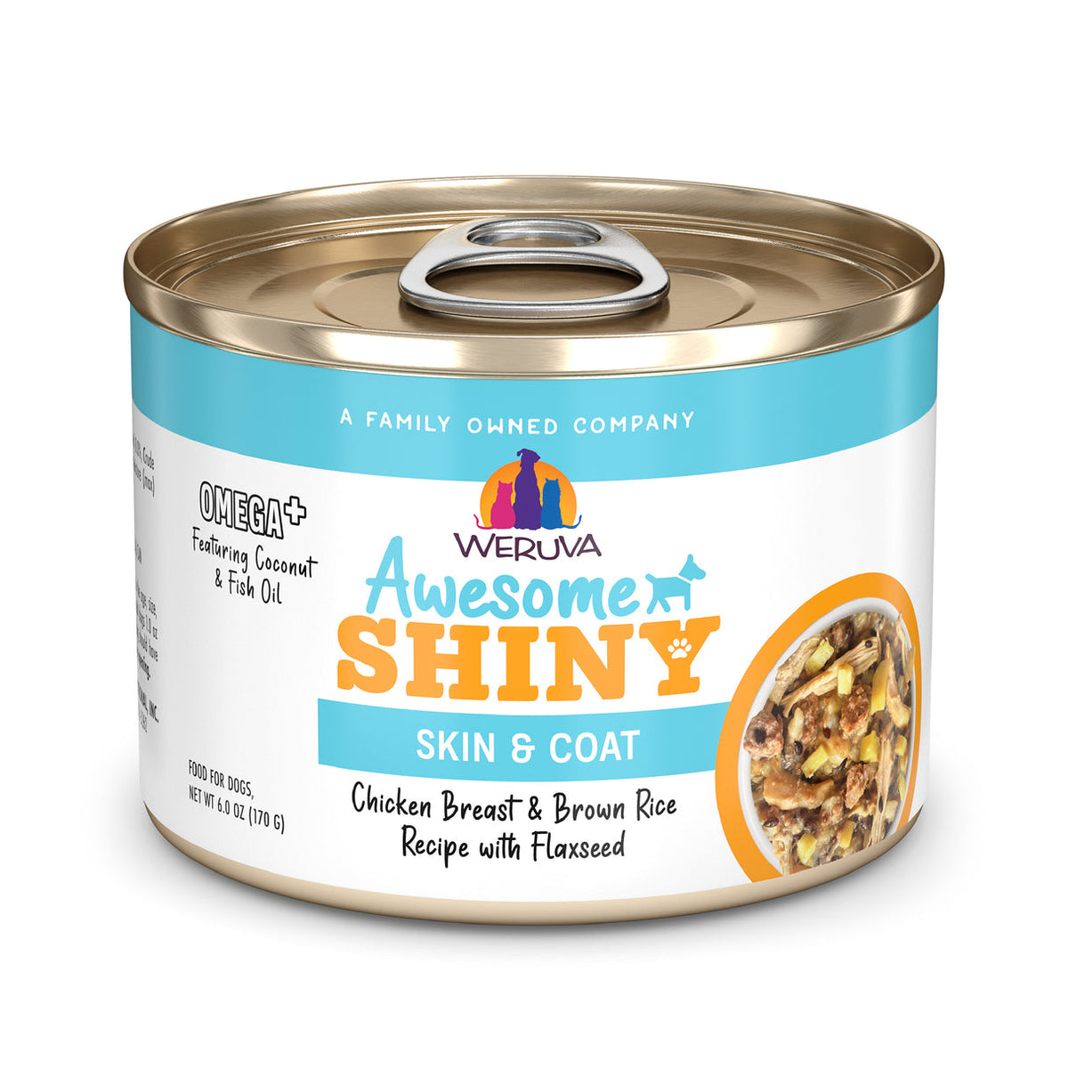 Weruva Awesome Shiny Skin &amp; Coat Chicken Breast &amp; Brown Rice Recipe with Flaxseed Canned Dog Food