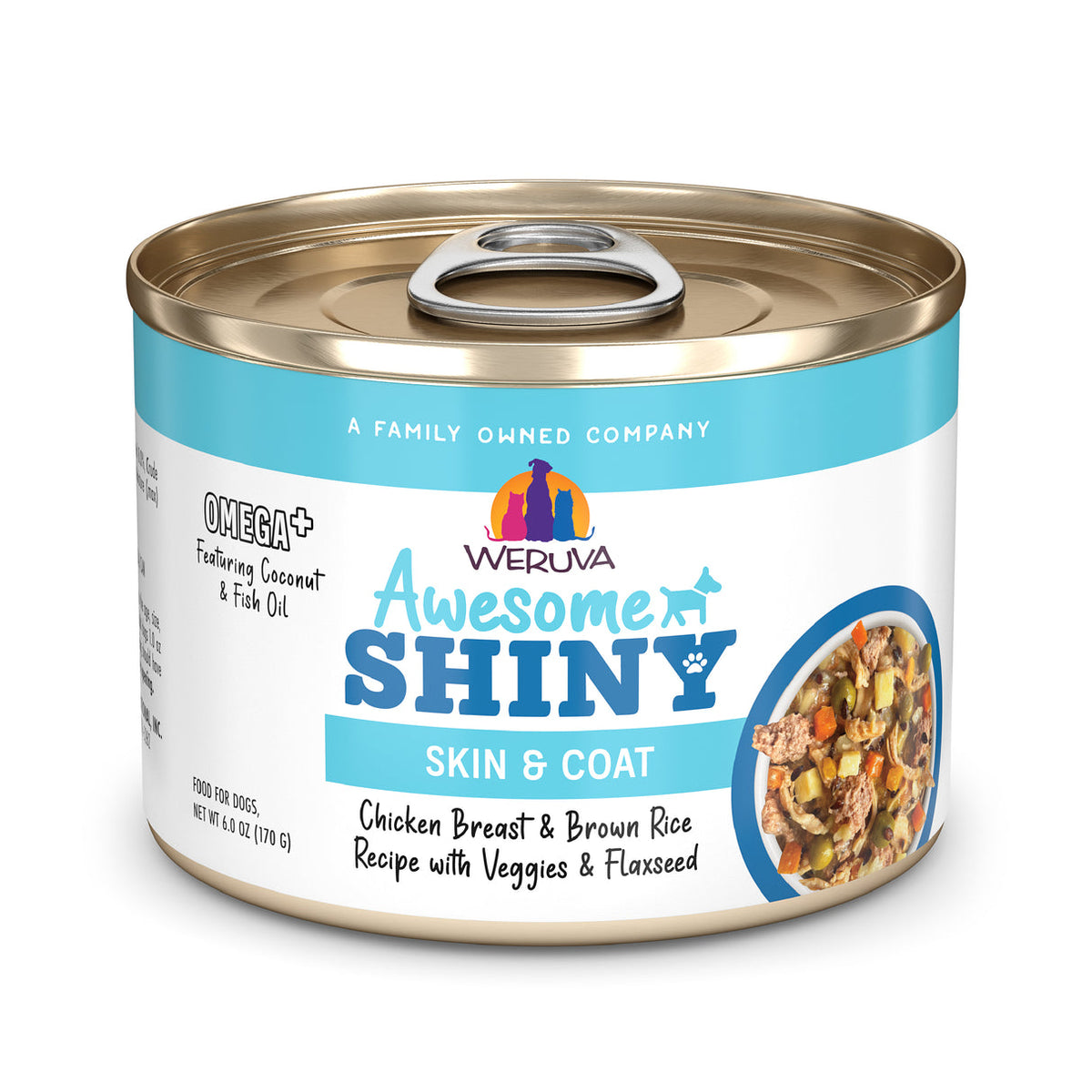 Weruva Awesome Shiny Skin &amp; Coat Chicken Breast &amp; Brown Rice Recipe with Veggies &amp; Flaxseed Canned Dog Food
