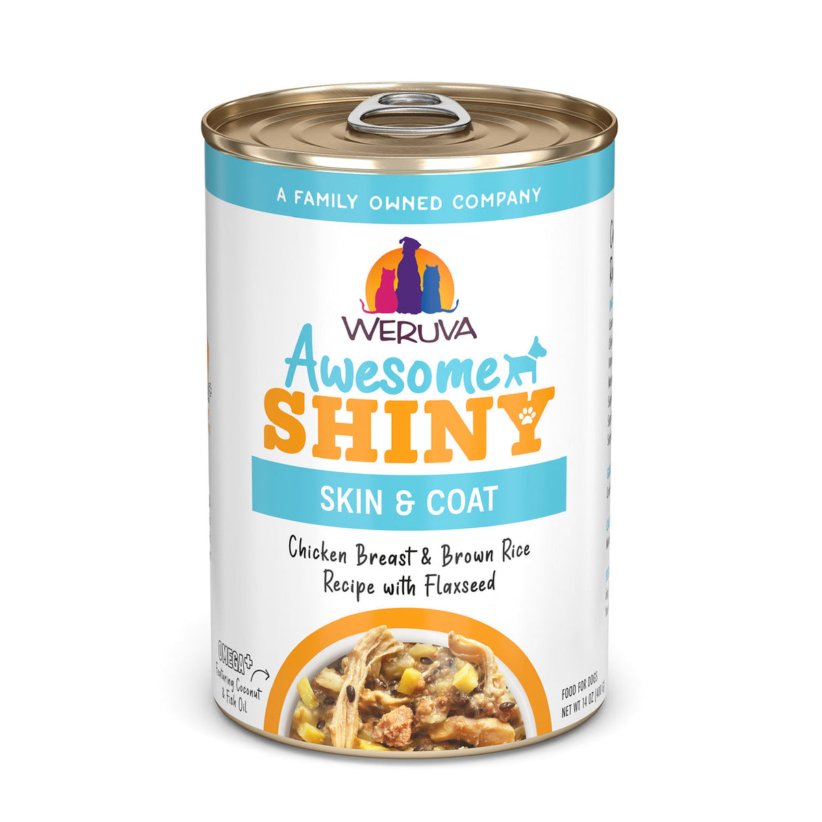 Weruva Awesome Shiny Skin &amp; Coat Chicken Breast &amp; Brown Rice Recipe with Flaxseed Canned Dog Food