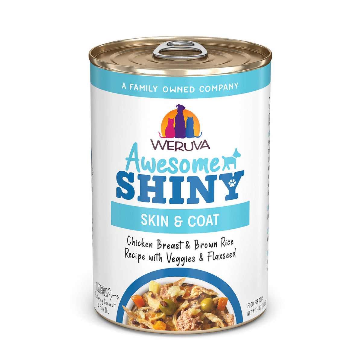 Weruva Awesome Shiny Skin &amp; Coat Chicken Breast &amp; Brown Rice Recipe with Veggies &amp; Flaxseed Canned Dog Food