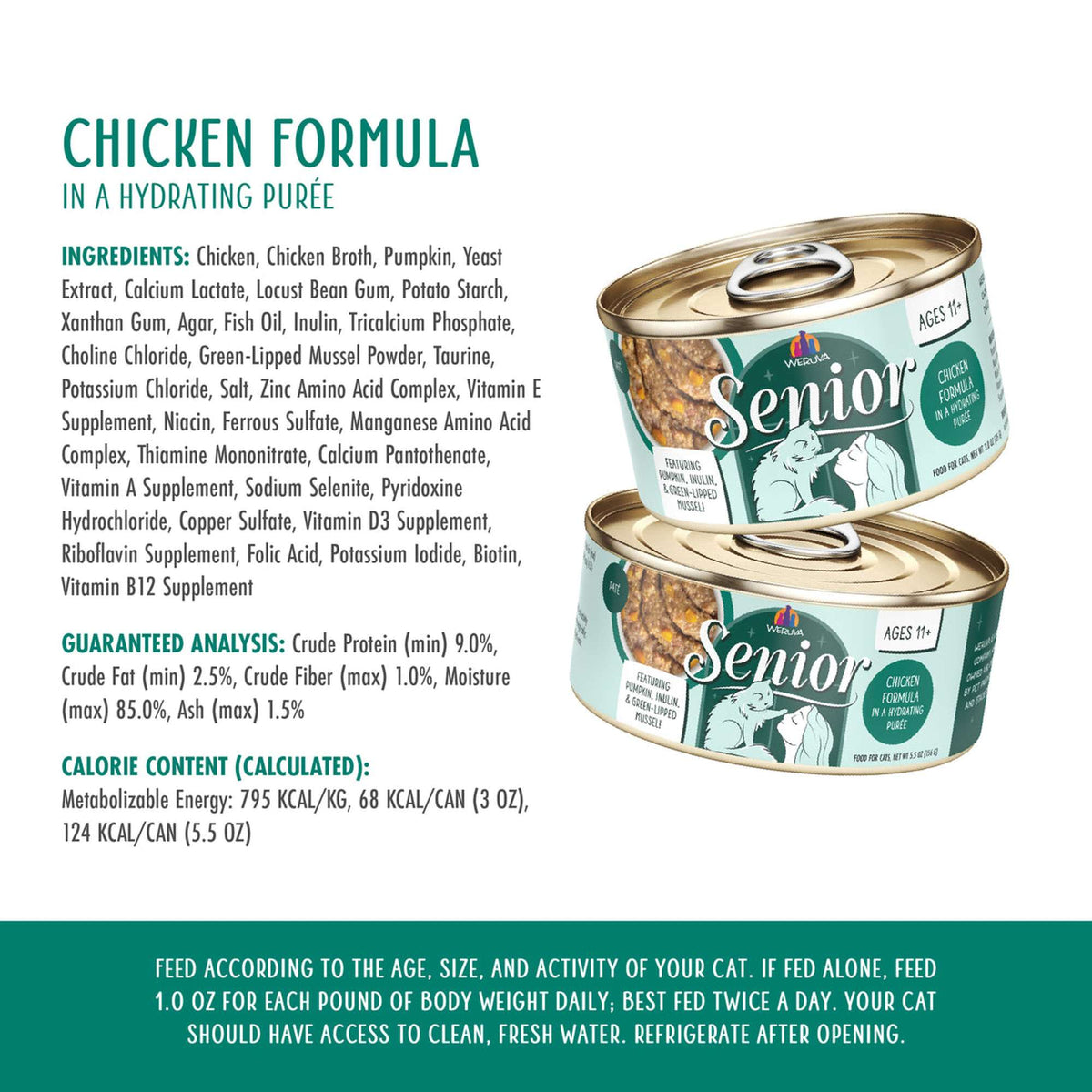 Weruva Senior Chicken Formula in Hydrating Purée Canned Cat Food