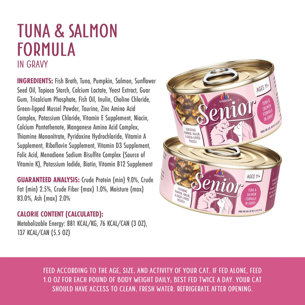 Weruva Senior Tuna &amp; Salmon Formula in Gravy Canned Cat Food