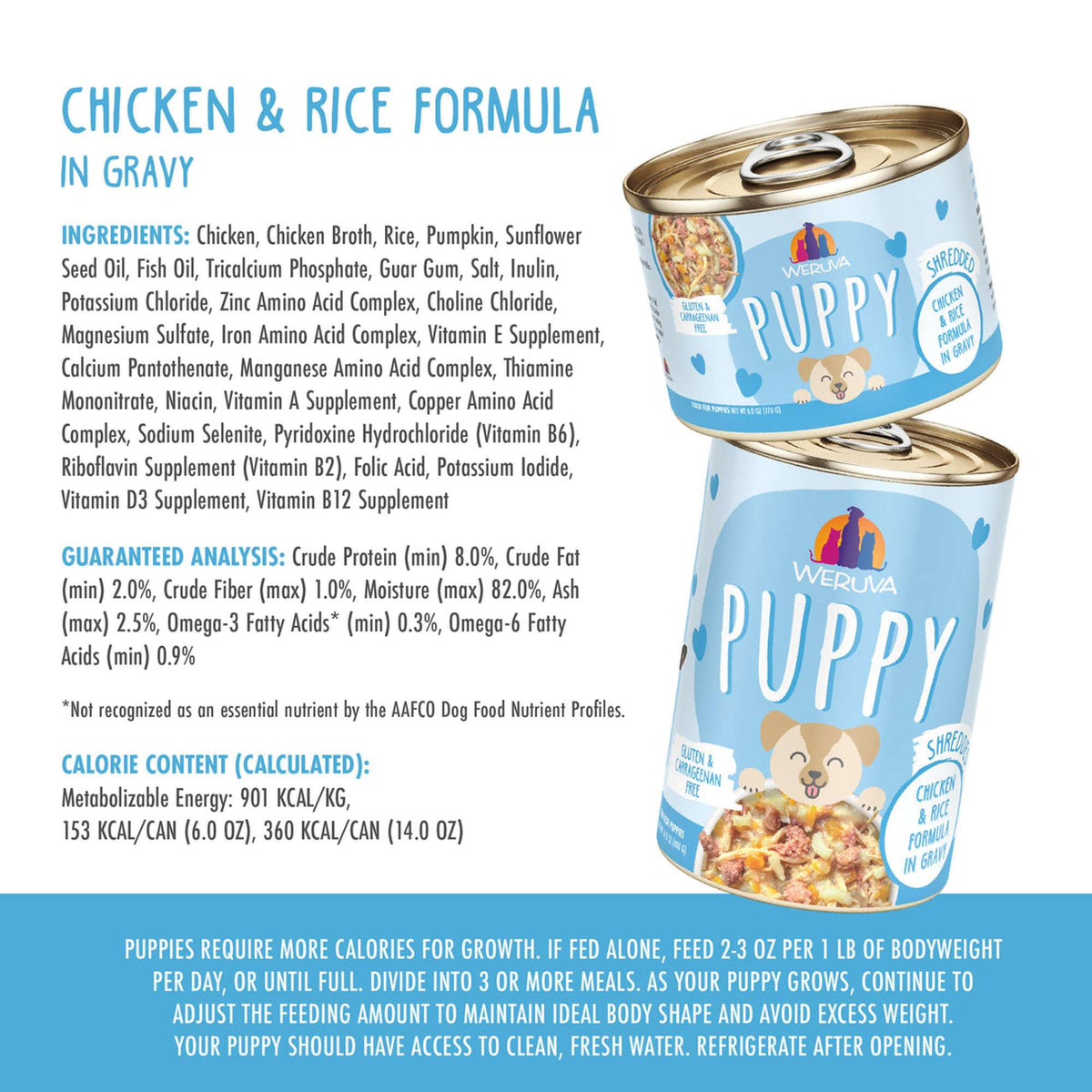 Weruva Puppy Chicken &amp; Rice Formula in Gravy Canned Dog Food