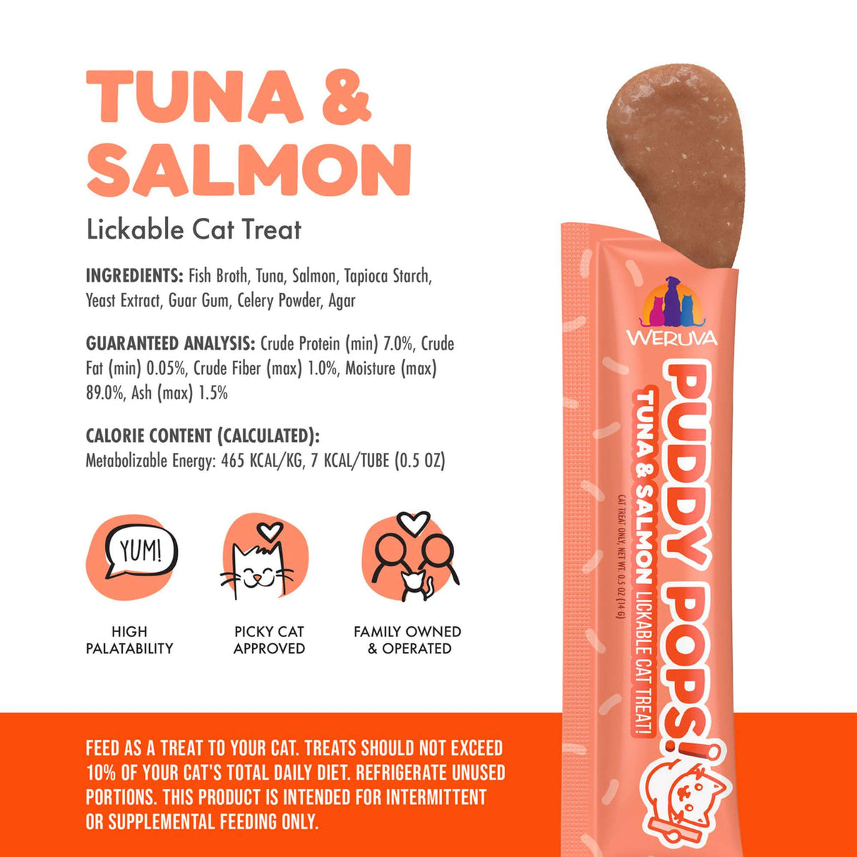 Weruva Puddy Pops! Lickable Tuna &amp; Salmon Cat Treat