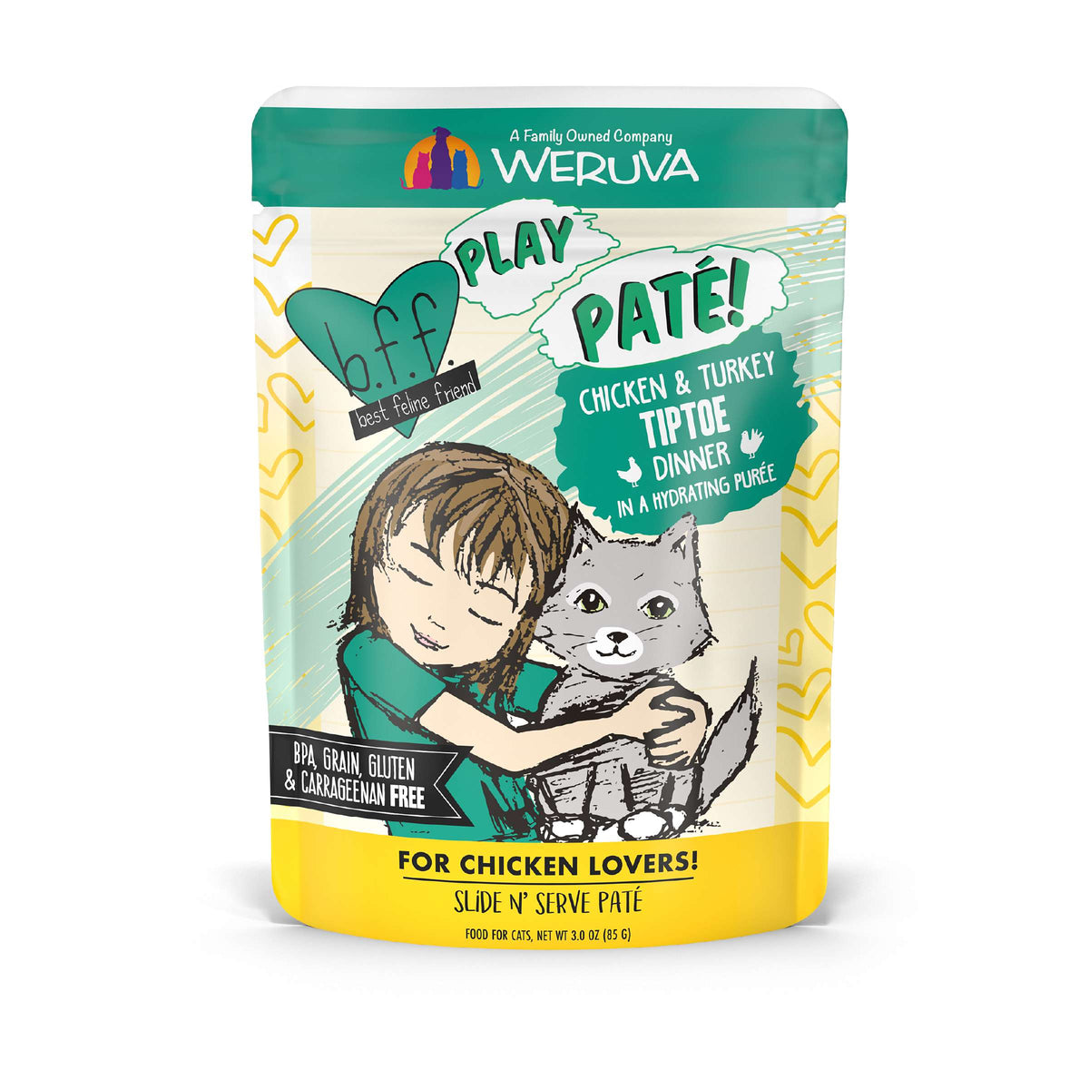 BFF Play Paté! Tiptoe Chicken &amp; Turkey Cat Food Pouch