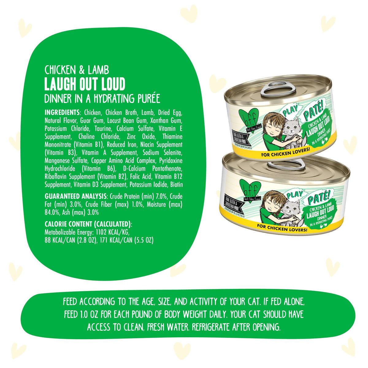 BFF Play Paté! Laugh Out Loud Chicken &amp; Lamb Canned Cat Food