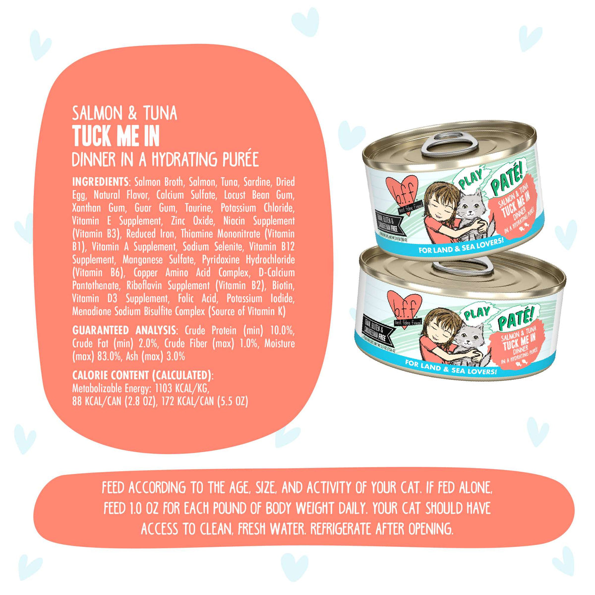 BFF Play Paté! Tuck Me In Salmon &amp; Tuna Canned Cat Food