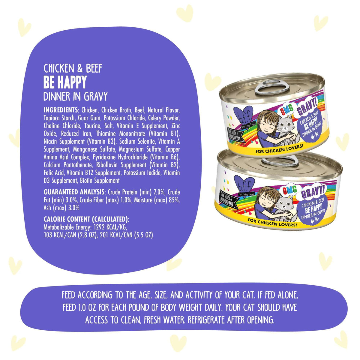 BFF OMG Gravy! Be Happy Chicken &amp; Beef Canned Cat Food