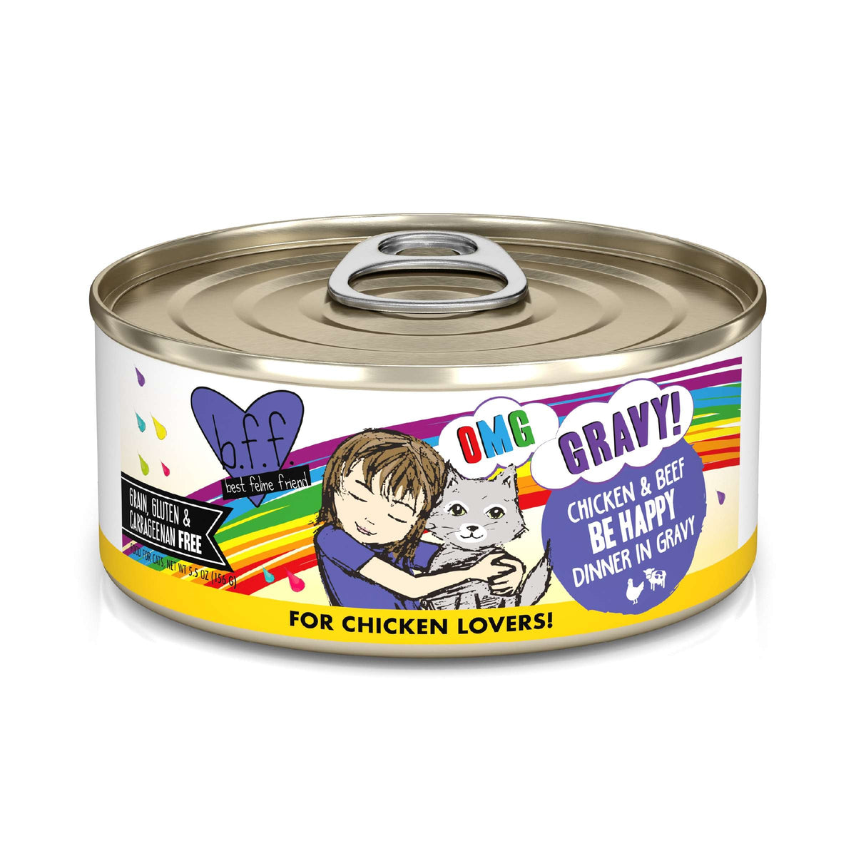 BFF OMG Gravy! Be Happy Chicken &amp; Beef Canned Cat Food