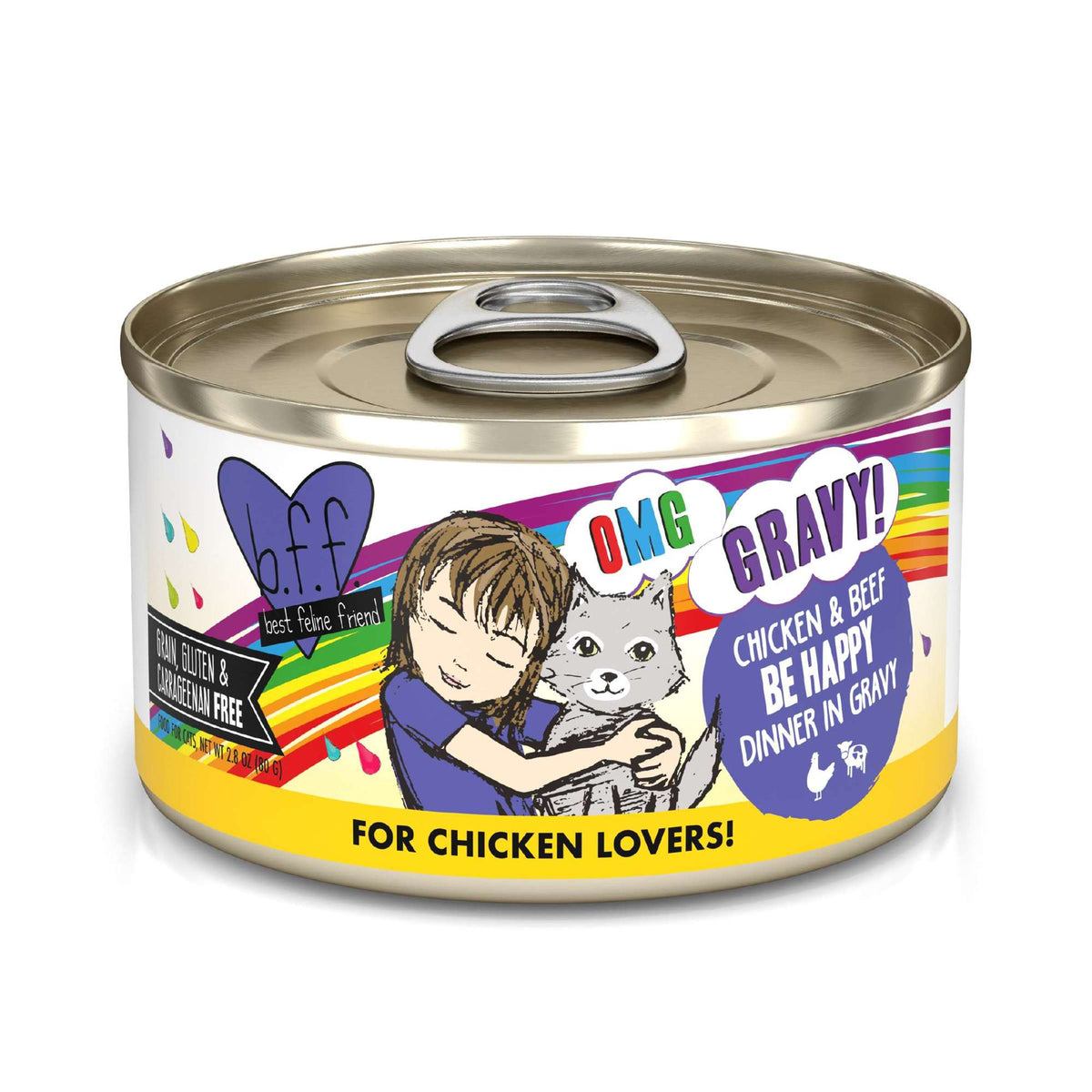 BFF OMG Gravy! Be Happy Chicken &amp; Beef Canned Cat Food
