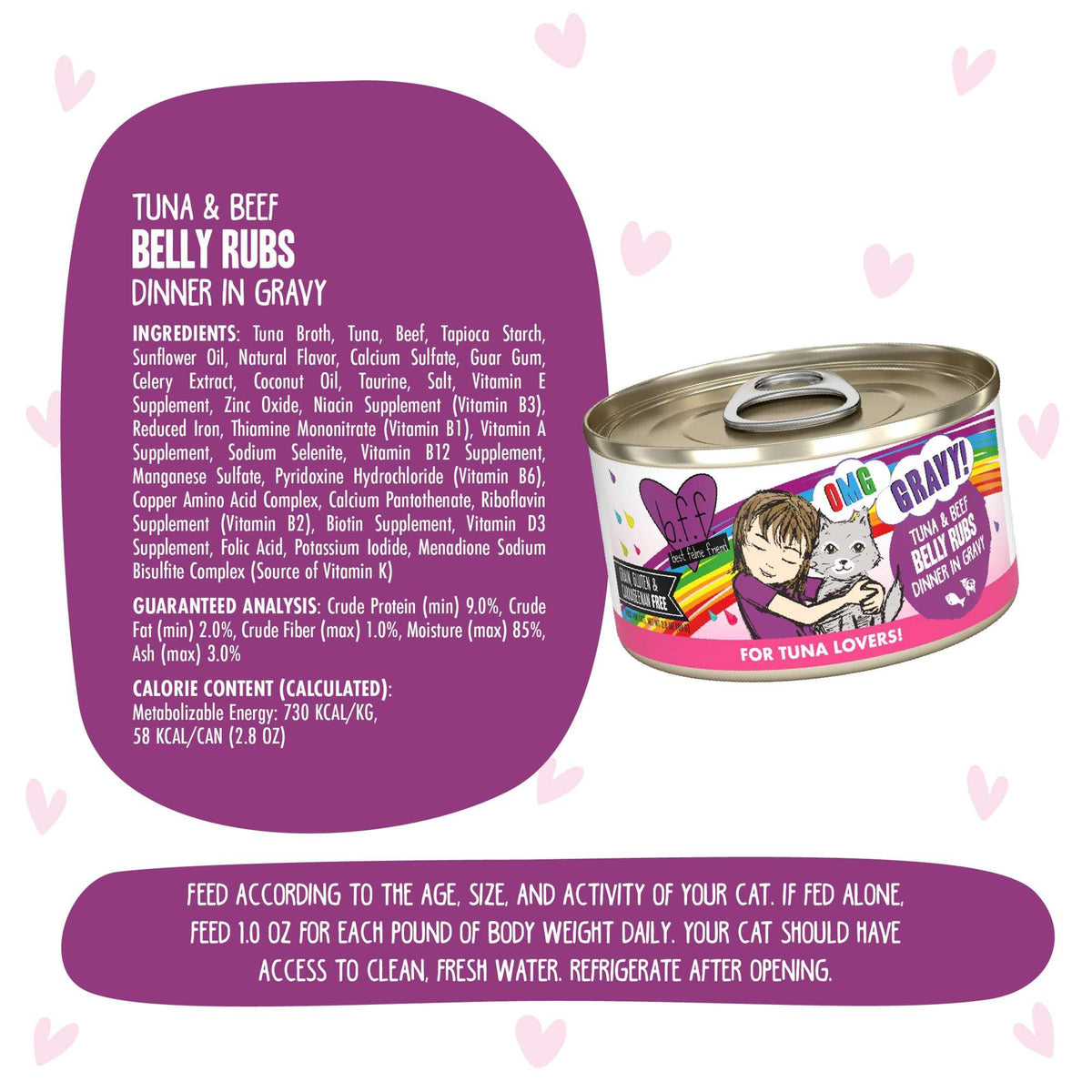 BFF OMG Gravy! Belly Rubs Tuna &amp; Beef Canned Cat Food
