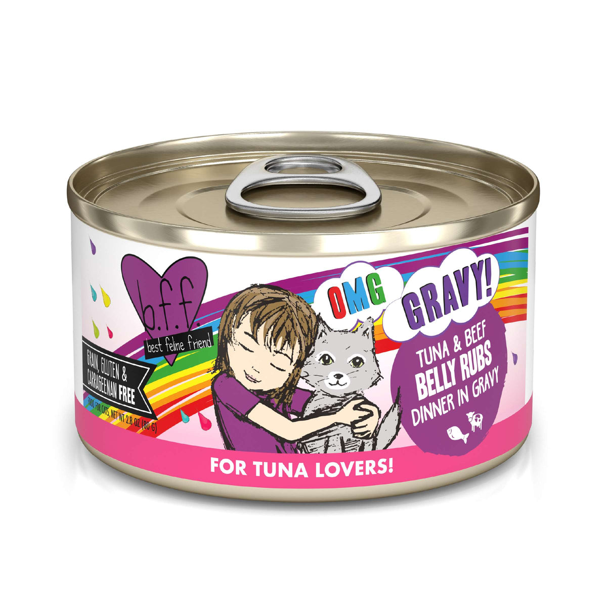 BFF OMG Gravy! Belly Rubs Tuna &amp; Beef Canned Cat Food