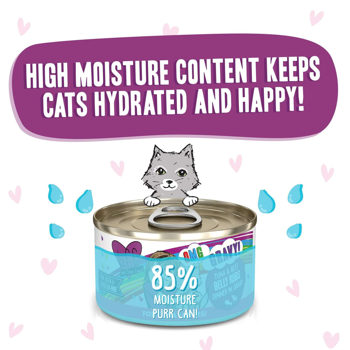 BFF OMG Gravy! Belly Rubs Tuna &amp; Beef Canned Cat Food