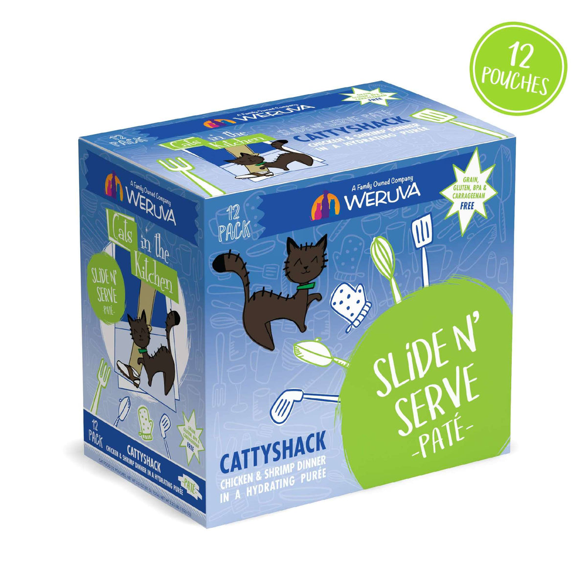 Cats In the Kitchen Slide N&#39; Serve Paté Cattyshack Chicken &amp; Shrimp Pouch