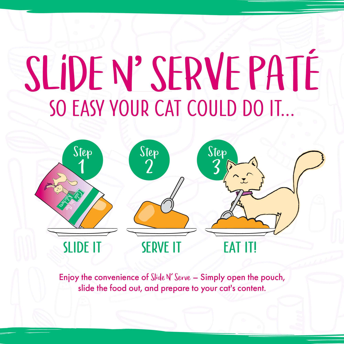 Cats In the Kitchen Slide N&#39; Serve Paté Meowiss Bueller Chicken &amp; Lamb Pouch