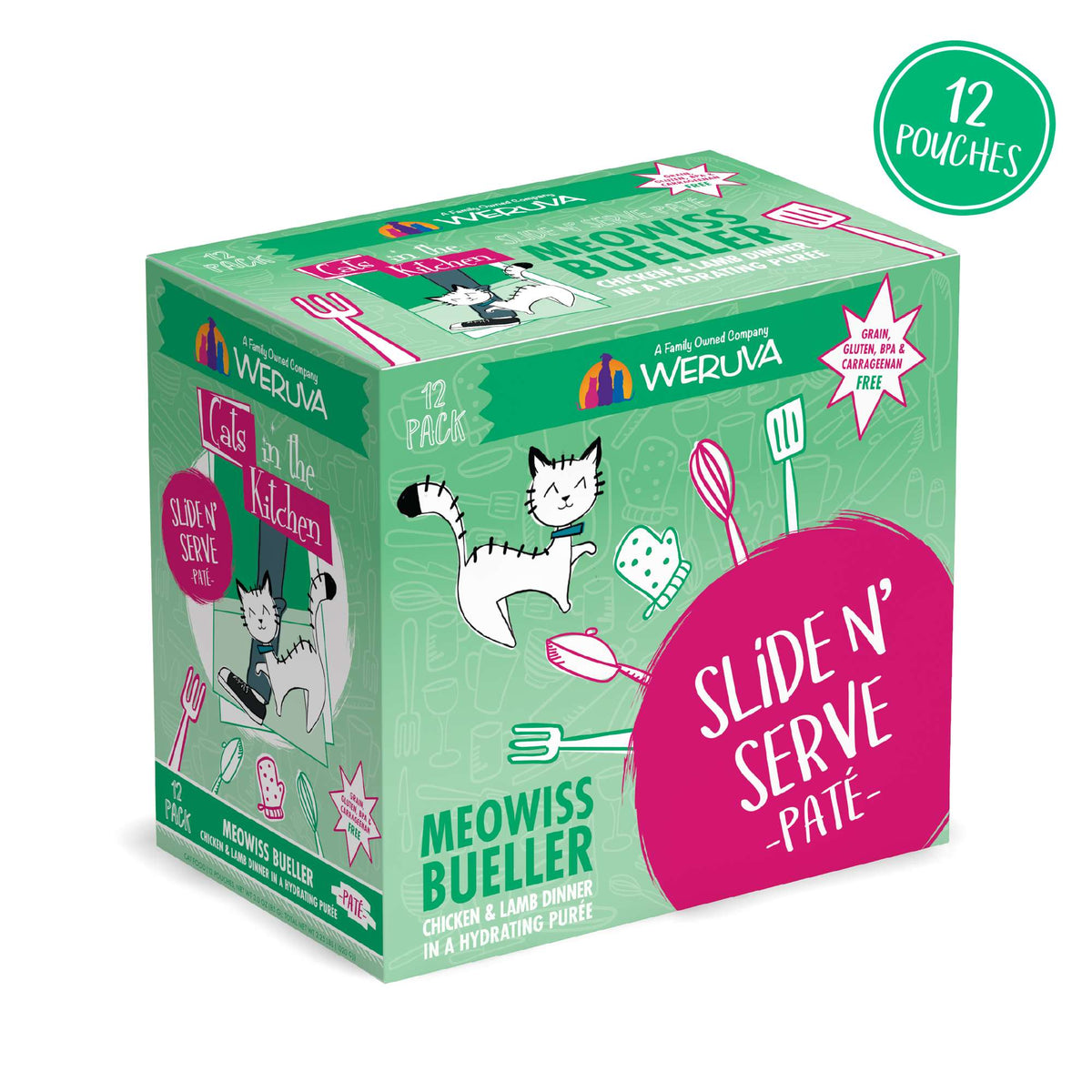 Cats In the Kitchen Slide N&#39; Serve Paté Meowiss Bueller Chicken &amp; Lamb Pouch