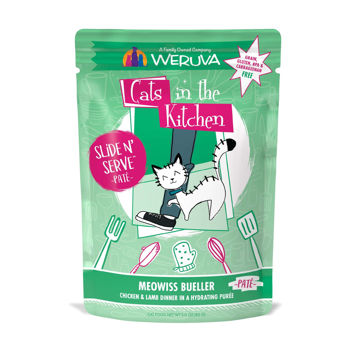 Cats In the Kitchen Slide N&#39; Serve Paté Meowiss Bueller Chicken &amp; Lamb Pouch