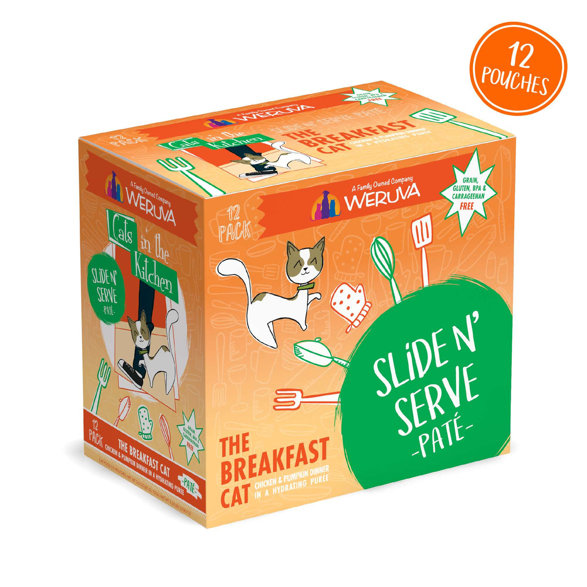 Cats In the Kitchen Slide N&#39; Serve Paté The Breakfast Cat Chicken &amp; Pumpkin Pouch