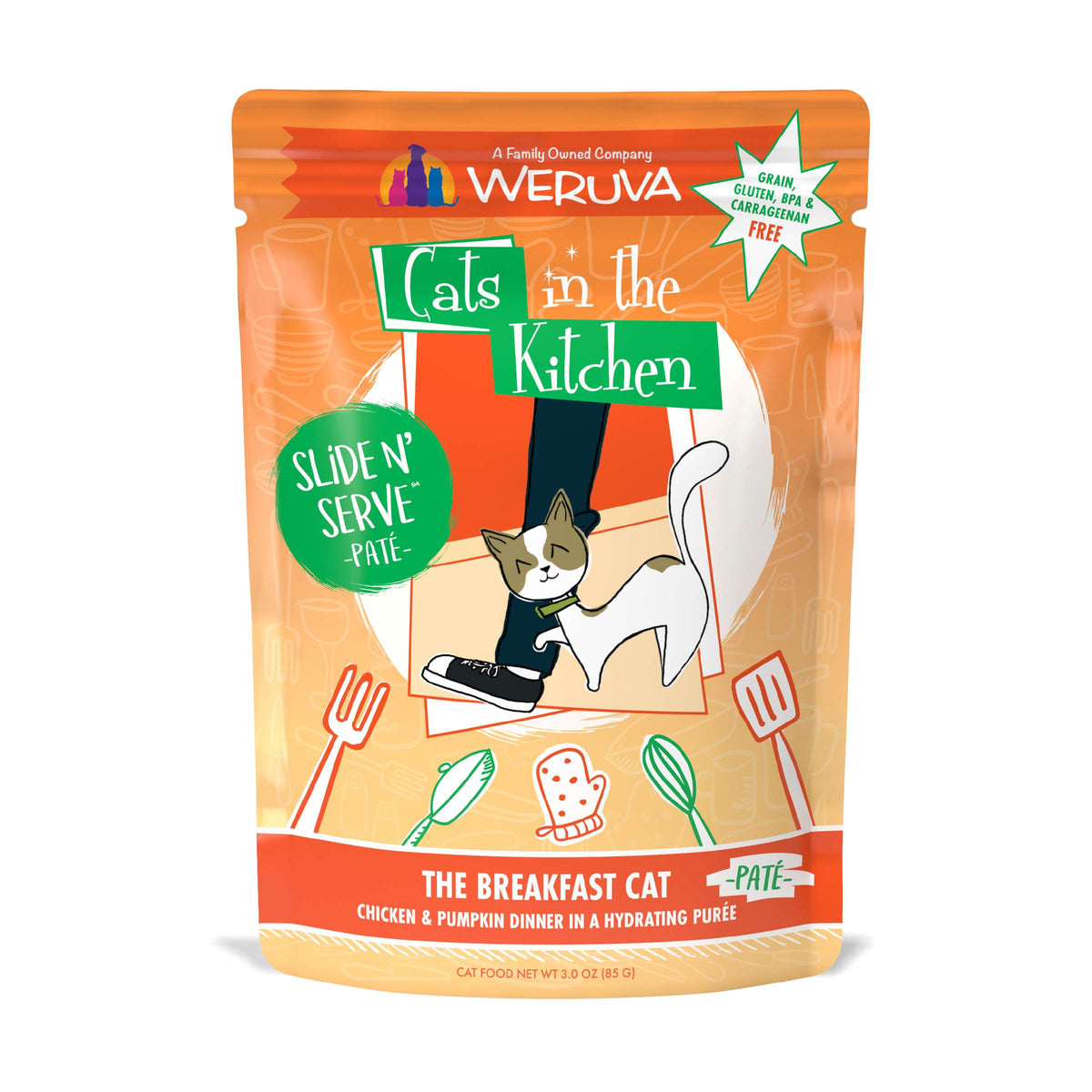 Cats In the Kitchen Slide N&#39; Serve Paté The Breakfast Cat Chicken &amp; Pumpkin Pouch